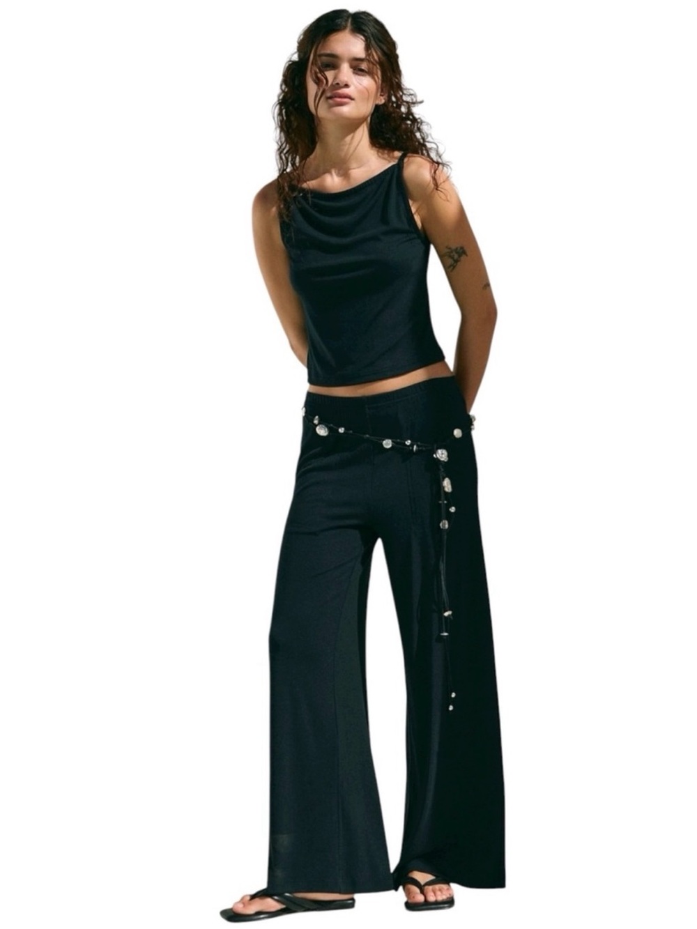Free People Good Feels Pant Set Ellie Black